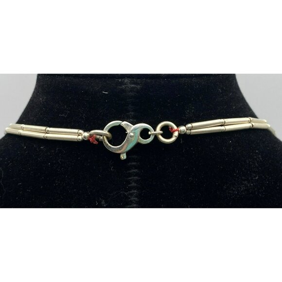 Orange Branch Coral Freshwater Pearl Necklace Double Strand Sterling Silver 32" - Picture 10 of 10